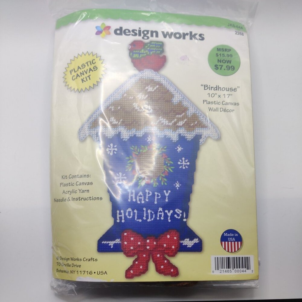 Design Works Cross Stitch Birdhouse 10"x17"‎ Plastic Canvas Kit